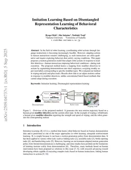 Imitation Learning Based on Disentangled Representation Learning of Behavioral Characteristics