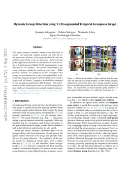 Dynamic Group Detection using VLM-augmented Temporal Groupness Graph