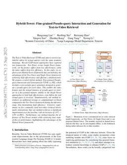 Hybrid-Tower: Fine-grained Pseudo-query Interaction and Generation for Text-to-Video Retrieval