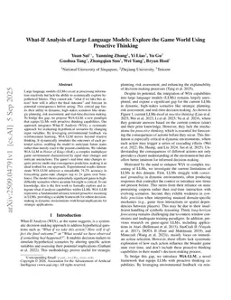 What-If Analysis of Large Language Models: Explore the Game World Using Proactive Thinking