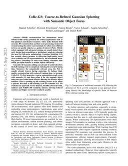 CoRe-GS: Coarse-to-Refined Gaussian Splatting with Semantic Object Focus