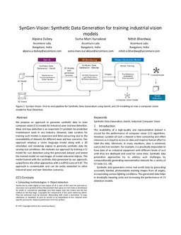SynGen-Vision: Synthetic Data Generation for training industrial vision models