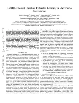 RobQFL: Robust Quantum Federated Learning in Adversarial Environment