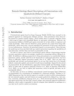 Towards Ontology-Based Descriptions of Conversations with Qualitatively-Defined Concepts