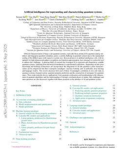 Artificial intelligence for representing and characterizing quantum systems