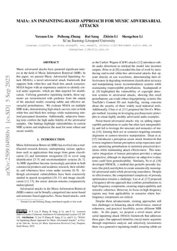 MAIA: An Inpainting-Based Approach for Music Adversarial Attacks