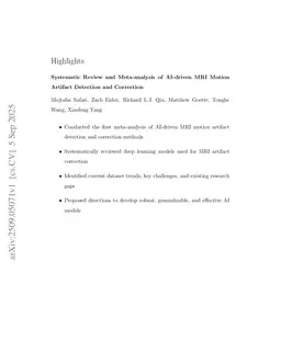 Systematic Review and Meta-analysis of AI-driven MRI Motion Artifact Detection and Correction