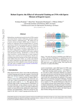 Robust Experts: the Effect of Adversarial Training on CNNs with Sparse Mixture-of-Experts Layers