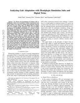 Analyzing Gait Adaptation with Hemiplegia Simulation Suits and Digital Twins