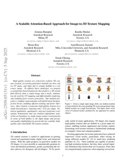 A Scalable Attention-Based Approach for Image-to-3D Texture Mapping