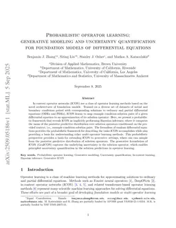 Probabilistic operator learning: generative modeling and uncertainty quantification for foundation models of differential equations