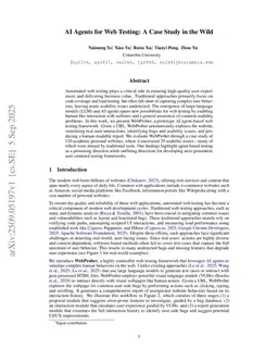 AI Agents for Web Testing: A Case Study in the Wild