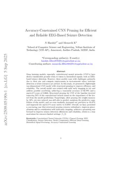 Accuracy-Constrained CNN Pruning for Efficient and Reliable EEG-Based Seizure Detection
