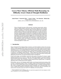 Less is More Tokens: Efficient Math Reasoning via Difficulty-Aware Chain-of-Thought Distillation