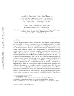 Backdoor Samples Detection Based on Perturbation Discrepancy Consistency in Pre-trained Language Models