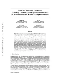 Feed Two Birds with One Scone: Exploiting Function-Space Regularization for Both OOD Robustness and ID Fine-Tuning Performance