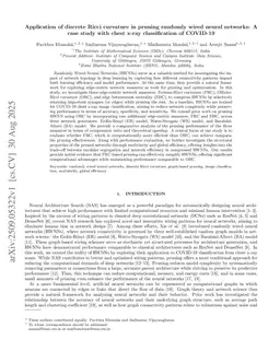 Application of discrete Ricci curvature in pruning randomly wired neural networks: A case study with chest x-ray classification of COVID-19