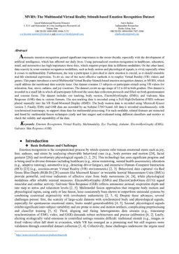 MVRS: The Multimodal Virtual Reality Stimuli-based Emotion Recognition Dataset