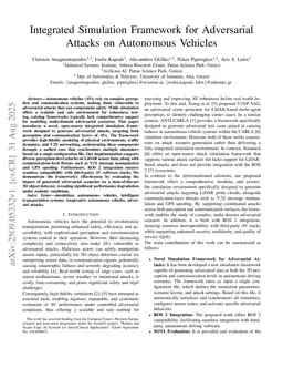 Integrated Simulation Framework for Adversarial Attacks on Autonomous Vehicles