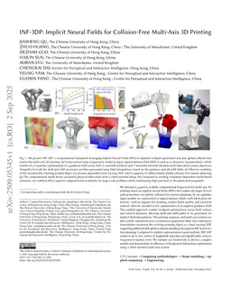 INF-3DP: Implicit Neural Fields for Collision-Free Multi-Axis 3D Printing