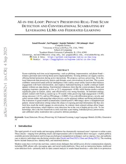 AI-in-the-Loop: Privacy Preserving Real-Time Scam Detection and Conversational Scambaiting by Leveraging LLMs and Federated Learning