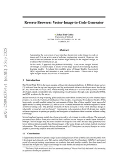 Reverse Browser: Vector-Image-to-Code Generator