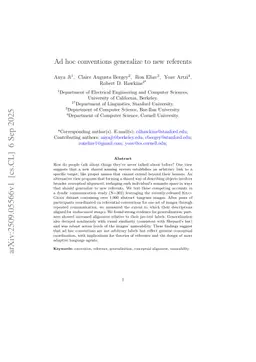Ad hoc conventions generalize to new referents