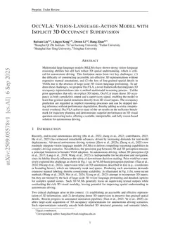 OccVLA: Vision-Language-Action Model with Implicit 3D Occupancy Supervision