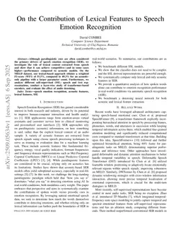 On the Contribution of Lexical Features to Speech Emotion Recognition