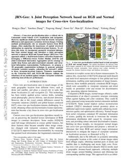 JRN-Geo: A Joint Perception Network based on RGB and Normal images for Cross-view Geo-localization