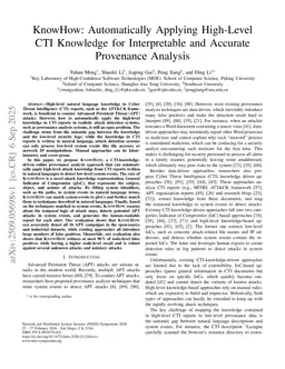 KnowHow: Automatically Applying High-Level CTI Knowledge for Interpretable and Accurate Provenance Analysis