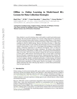 Offline vs. Online Learning in Model-based RL: Lessons for Data Collection Strategies