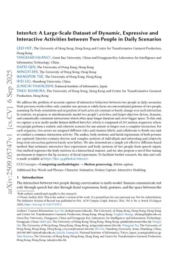 InterAct: A Large-Scale Dataset of Dynamic, Expressive and Interactive Activities between Two People in Daily Scenarios