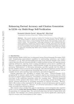 Enhancing Factual Accuracy and Citation Generation in LLMs via Multi-Stage Self-Verification