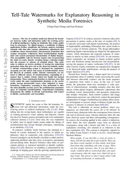 Tell-Tale Watermarks for Explanatory Reasoning in Synthetic Media Forensics