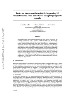 Posterior shape models revisited: Improving 3D reconstructions from partial data using target specific models