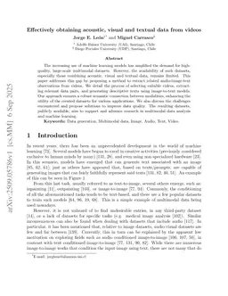 Effectively obtaining acoustic, visual and textual data from videos