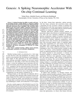 Genesis: A Spiking Neuromorphic Accelerator With On-chip Continual Learning