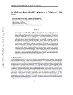 Let's Roleplay: Examining LLM Alignment in Collaborative Dialogues