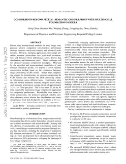 Compression Beyond Pixels: Semantic Compression with Multimodal Foundation Models