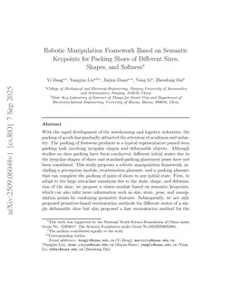 Robotic Manipulation Framework Based on Semantic Keypoints for Packing Shoes of Different Sizes, Shapes, and Softness