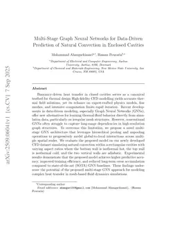 Multi-Stage Graph Neural Networks for Data-Driven Prediction of Natural Convection in Enclosed Cavities