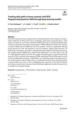 Tracking daily paths in home contexts with RSSI fingerprinting based on UWB through deep learning models