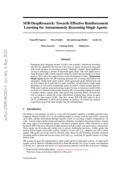SFR-DeepResearch: Towards Effective Reinforcement Learning for Autonomously Reasoning Single Agents