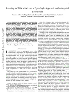Learning to Walk with Less: a Dyna-Style Approach to Quadrupedal Locomotion