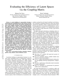 Evaluating the Efficiency of Latent Spaces via the Coupling-Matrix