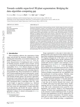 Towards scalable organ level 3D plant segmentation: Bridging the data algorithm computing gap