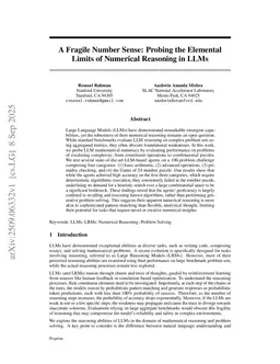 A Fragile Number Sense: Probing the Elemental Limits of Numerical Reasoning in LLMs