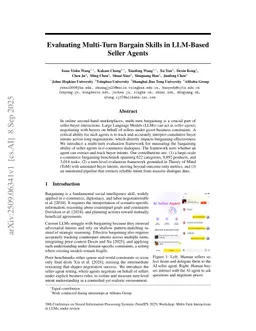 Evaluating Multi-Turn Bargain Skills in LLM-Based Seller Agent