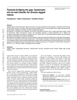 Towards bridging the gap: Systematic sim-to-real transfer for diverse legged robots